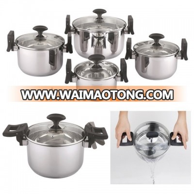 new stainless steel casserole pot sauce pot with movable handles and fitter lid